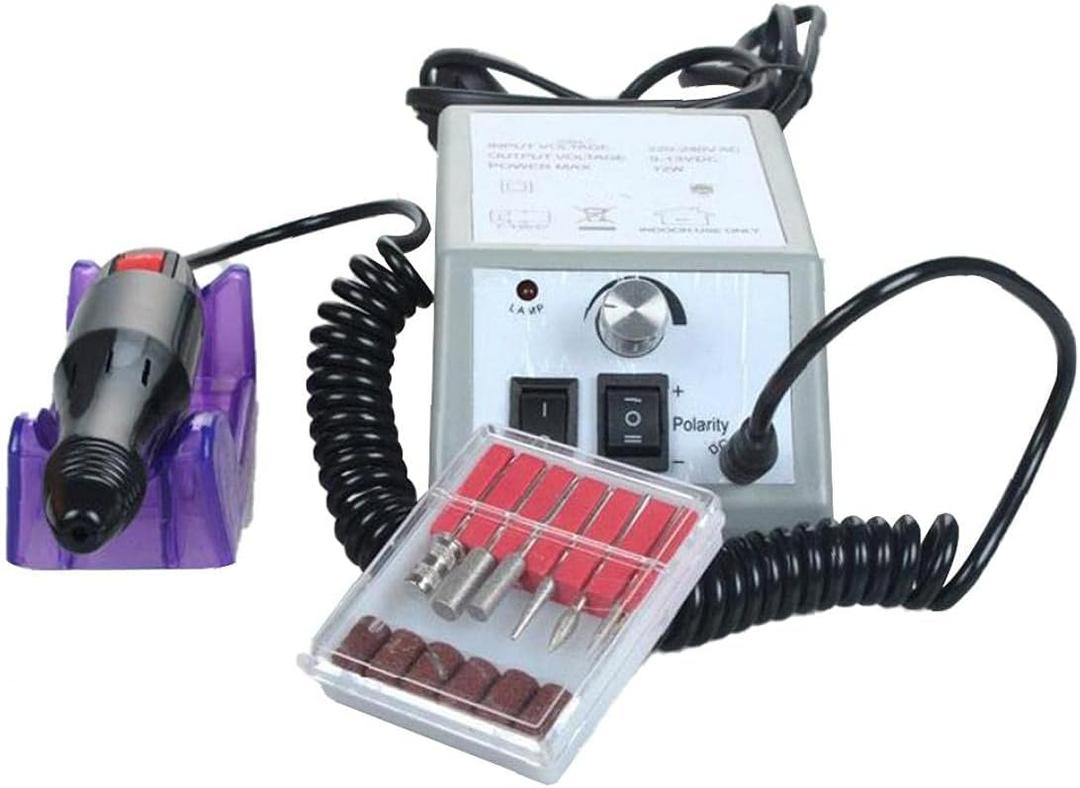 Electric Nail Drill, Professional Nail Files for Acrylic Gel, Portable, Adjustable Speed, Manicure Pedicure Polishing & Shaping Machine