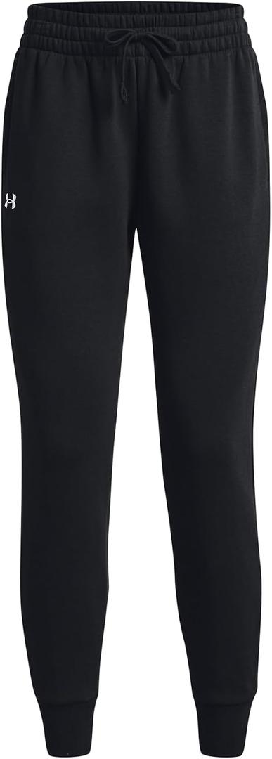 Under Armour Women's Rival Fleece Joggers (Medium, (001) Black / / White)