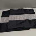 TAOSON Pack of 2, Luxury Black Matching Sequin Patchwork Velvet Throw Pillow Cover with Silver Sequined Rhinestone Cushion Case Square Pillowcase for Sofa Couch Bedroom Living Room Home,18x18 inch