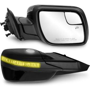 Passenger Side Mirror Assembly Compatible with Ford Explorer 2012-2019, Rearview Mirror with Power Heated Adjustable, Turn Signal, Puddle Lamp, Blind Spot Glass Replace FO1321554 (7 Pin Right)