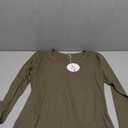 ANRABESS Long Sleeve Shirts for Women V Neck Ribbed Knit Fitted Fall Basic Tshirts Going Out Tops 2026 Casual Trendy Clothes (X-Large, Army Green)