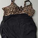 SUUKSESS Women Mesh One Piece Swim Dress Swimsuit Tummy Control Bathing Suit L