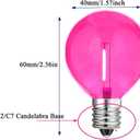 G40 Pink LED Replacement Light Bulbs - 1W LED Filament Bulb, Shatterproof Waterproof Outdoor String Lights, Decorative Globe Night Light, E12/C7 Candelabra Base, 15 Pack