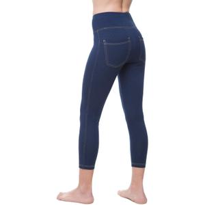 Nirlon Women's Jeggings High Waist Tummy Control Jean Leggings with Pockets (XL 22" Inseam, Jeans)