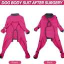 ROZKITCH Dog Recovery Suit After Surgery, Prevent Licking & Shedding, Dog E-Collar Alternative Four-Sleeve with Adjustable Leg Straps & Belly Access, Post-Surgery Bodysuit for Medium Dogs Rosered Medium