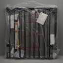 Cumbor 29.243" Baby Gate for Stairs, Wall-Mounted (Drill Required), Expandable No Bottom Bar Dog Gate, Auto Close Extra Wide Walk Thru, Pet & Toddler Proof Gate, Top & Bottom of Stairways(Black)