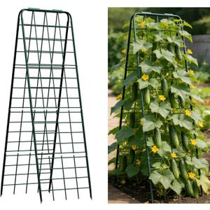 Heavy Duty Trellis for Climbing Plants, 59"x19.68" Adjustable Height Steel Cucumber Trellis, Powder Coated Metal Garden Trellis for Raised Beds,Tomatoes, Cucumbers & Outdoor Vines, 59"x19.68" - 1 Pc