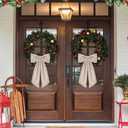 Wreath Sash for Front Door - 2 Pack 55 Inch Brulap Ribbon for Wedding, Baby Shower, Christmas Decor, Embroidery, Blank