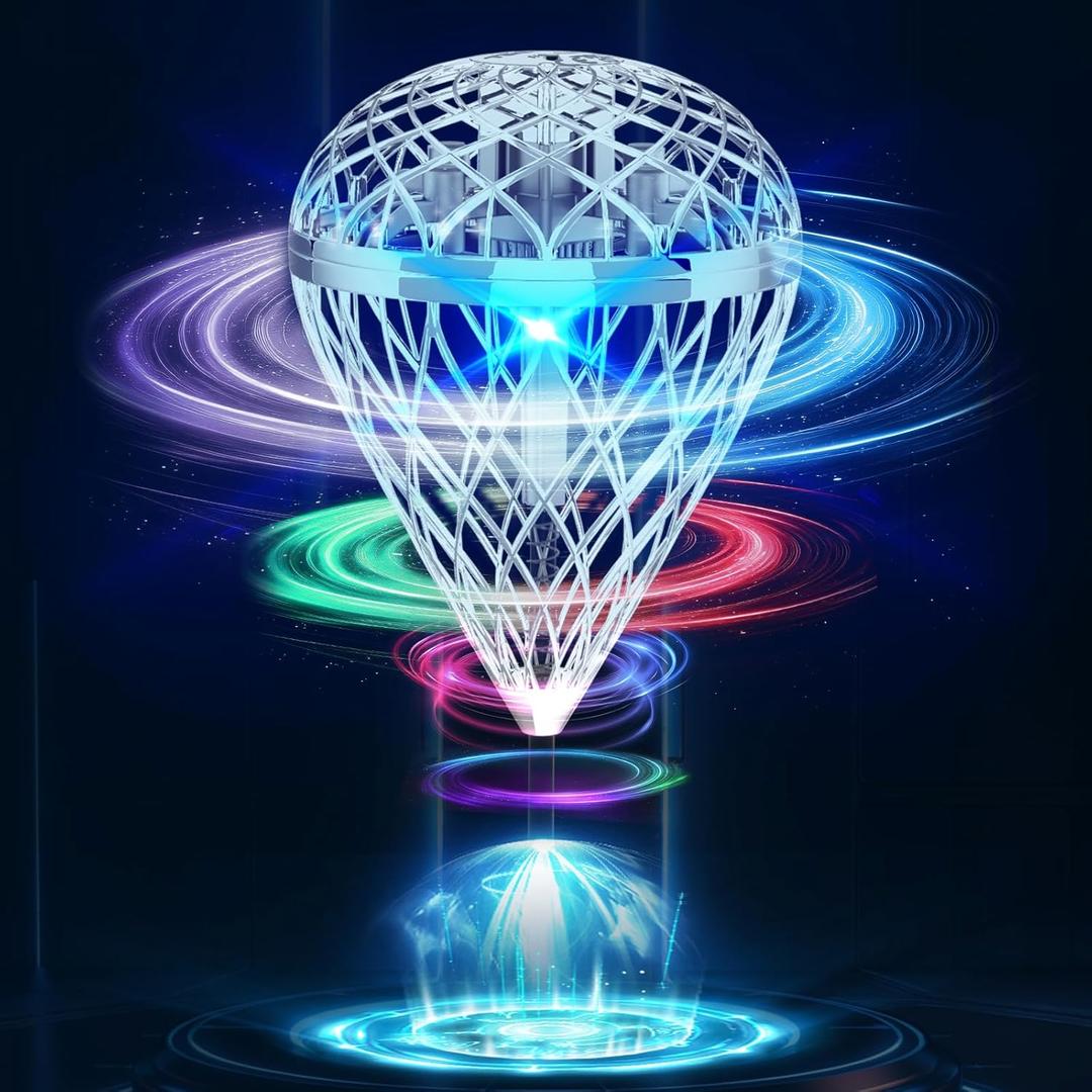 Magical Flying Ball,Flying Toy For Kids With Motion-Control & 3d Flip,Usb Rechargeable Cool Hover Bouncing Spinner Gift For Boys Girls Teens Ages 8 9 10 11 12 Years Old (Silver) (Lite)