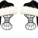 Santa Hat - Adults Deluxe Xmas Christmas Hat Pack 2 pcs (Black and White)