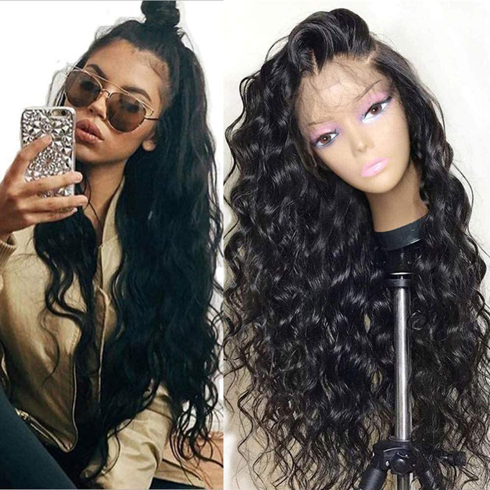 Deep Wave Lace Front Wigs 13x4 Body Wave Lace Front Wigs for Women Synthetic HD Lace Front Wig Pre Plucked Natural Hairline Glueless Frontal Wigs for Women