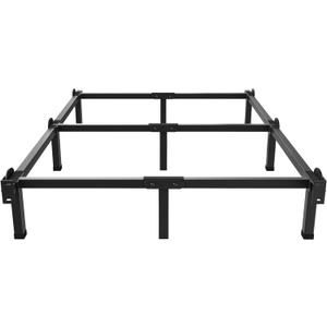 Metal Bed Frame, 9-Leg Bed Base, 8 inches Support for Box Spring, Full, Easy Assembly, Black