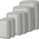 BAGAIL 4 Set/6 Set/8 Set Compression Packing Cubes Travel Accessories Expandable Packing Organizers (Square Mesh, 06-Grey)