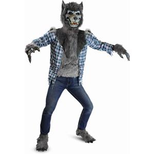 Spooktacular Creations Boy Howling Werewolf Costume with Mask, Halloween Costume for Kids, Wolf Outfit Kids (X-Large (12-14yrs), Blue)