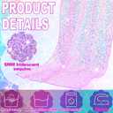 Remagr 6 Pcs Iridescent Purple Sequin Table Runner 12 x 72 Inch Mermaid Table Runner Glitter Sequin Sparkly Desk Cover for Wedding Birthday Party Ceremony Supplies Decor