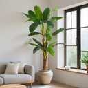 7ft Extra Tall Artificial Banana Tree, Fake Banana Leaf Plant with 19 Faux Banana Leaves, Perfect for Home Indoor Outdoor Patio Office Tropical Decor