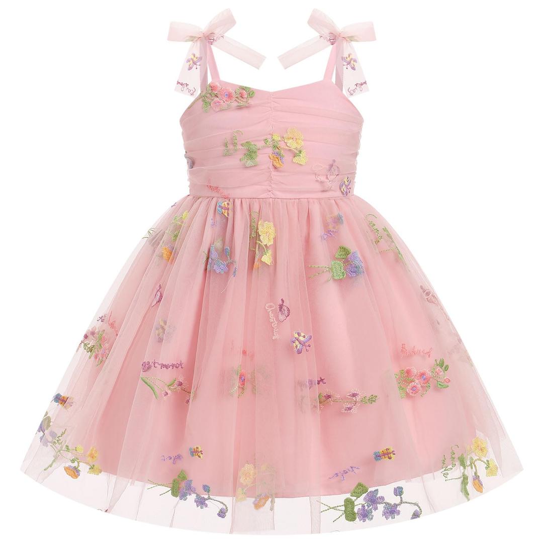 IDOPIP Baby Girls Floral Tutu Dress Summer Sleeveless Backless Princess Birthday Party Dresses Toddler Pageant Wedding Flower Girl Smocked Bowknot Sundress Outfit Clothes Pink Floral 12-18 Months