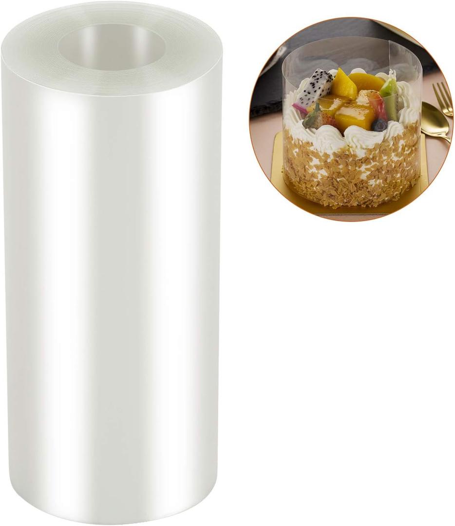 Cake Collars 10 x 394inch (5.9 mil thick) Transparent Acetate Sheets Rolls for Baking Surrounding Edge Decorating