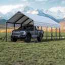 GarveeLife 13 ft x26 ft x11 ft Oversized Metal Carport, Steel Heavy Duty Car Ports for All-Weather, Tall Carport for Full-Size Pickup Trucks, Boats, and Tractors, N.W. 780 LBS