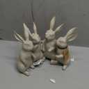 Creative Co-op EC0147 Whitewashed Polyresin Bunny Rabbit Quartet Figures and Figurines, White