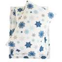 Viviland Micro Fleece Full Bed Sheet Set, Christmas Holiday Flannel-Like Polar Fleece Fitted Sheets with 15" Deep Pocket, Snowflake Printed Winter Velour Velvet Double Sheets & Pillowcase Set