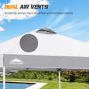 EAGLE PEAK Pop Up Canopy Tent with Wheeled Carry Bag, 8 Stakes, 4 Ropes, 4 Weight Bags, Easy Set Up Tent Canopy, 10x10 ft, 100sqft of Shade, White