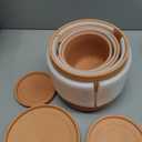 D'vine Dev Terracotta Pots for Plants, 5.3 Inch 6.5 Inch 8.3 Inch, Round Cylinder Planter Pot with Drainage and Saucer, 40-T-B-0