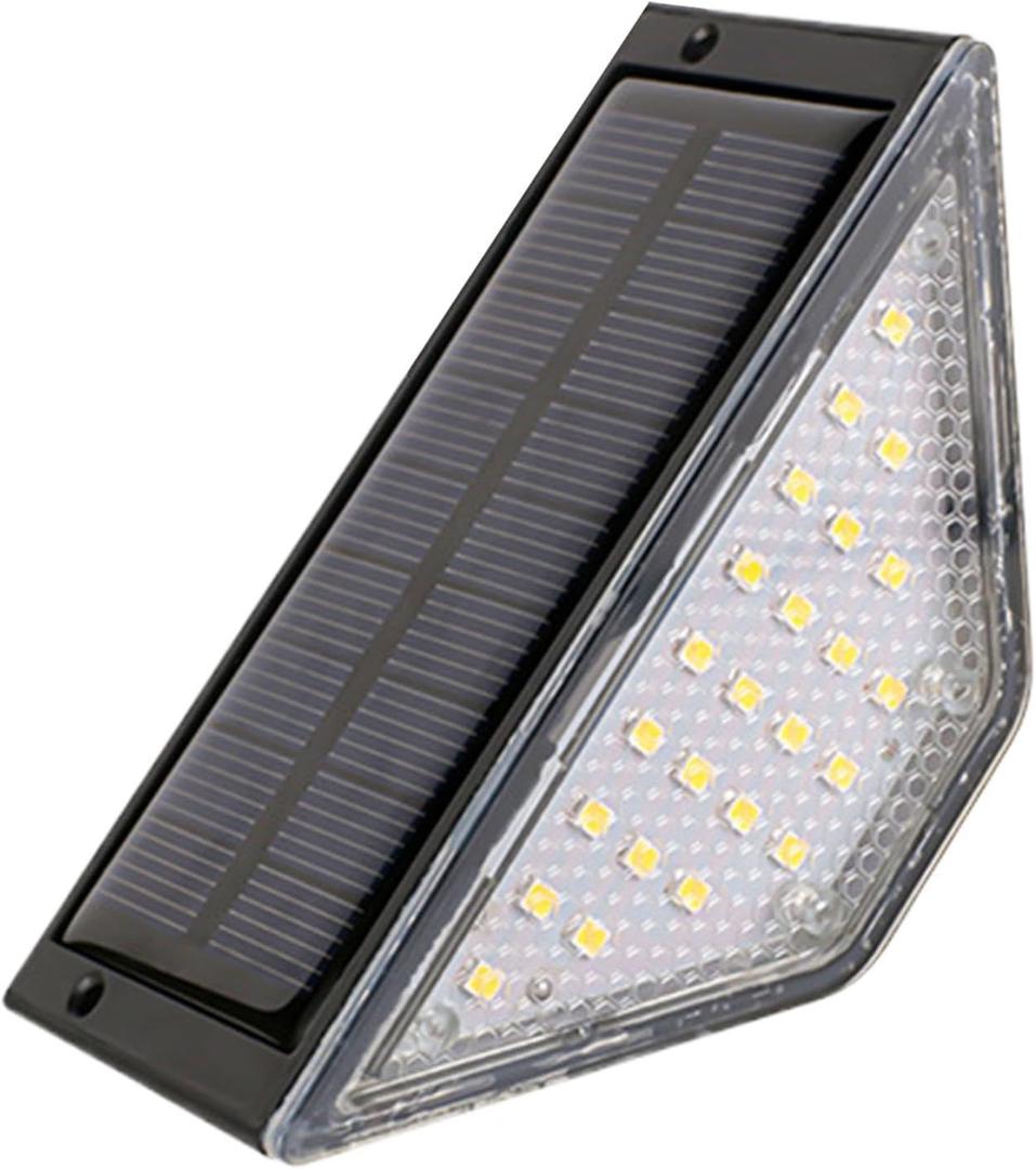 Solar Fence Lights Outdoor - 24-Led Stairs Lamp, Eco-Friendly Outdoor Step Lights | Solar Deck Lights Outdoor Step Lights Water-Resistant Lights, Outdoor Solar Step Lights for Patio Yard Porch Balcony