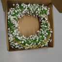 6 Pcs Wedding Floral Hoop Wreath Bridesmaid Bouquet Artificial Babys Breath Flower Wreath for Bridesmaids Wedding Party Decoration(White)