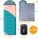 Camping Sleeping Bag, 32 Sleeping Bags for Adults Kids Teens Cold Weather Warm Sleeping Bag Winter for 3-4 Season Camping, Camping Gear Equipment, Traveling, and Outdoors
