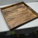 20 Inch Wooden Ottoman Tray with Handles Rustic Farmhouse