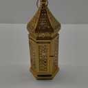 VELA LANTERNS Large Golden Tower Temple Moroccan Lantern Lamp Decorative Candle Holders for Ramadan Decorations, Hanging, Outdoor Patio or Porch, Indoor Home Decor, Gold, Lantern Only Does Not Contain Candle