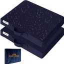 2-Pack Portable Stadium Seat Cushions with Handle,2.2" Thick Bleacher Cushions for Adults,900D Waterproof Oxford Seat Cushion ,Bleacher Pad for Sports Events Office Beaches (Navy&1 Velvet Cover)