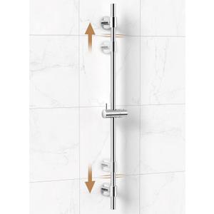KES All Metal Shower Slide Bar 30-Inch (Non-Plastic) with Adjustable Shower Head Holder, 18/8 Stainless Steel Shower Slide Bar with Adjustable Bracket Cover Existing Holes, Polished Steel, F210S78-PS