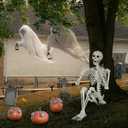 5.4Ft/165cm Halloween Skeleton, Life Size Skeleton with Posable Joints