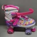 SULIFEEL Rainbow Unicorn 4 Size Adjustable Roller Skates for Girls Boys for Kids Ages 3-5 5-8 6-12 Children Skates Indoor Outdoor (Large - Youth, H Floral Rose)
