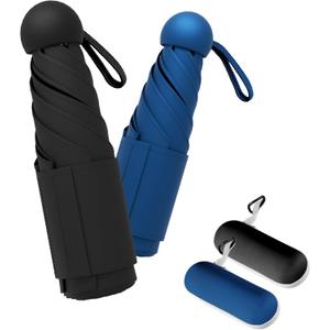 Travel Mini Umbrella Compact Small & Lightweight, UV Rain Protection, Pocket-Sized Folding Umbrellas with Quickdraw & Case for Men Women & Kids Backpack