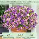 2 x Yastouay 12 Bundles Artificial Flowers for Outdoors, UV Resistant Artificial Outdoor Flowers No Fade Fake Outdoor Flowers Plants for Garden Porch Window Box Farmhouse Pot Planters Decor (Fuchsia+Pink)