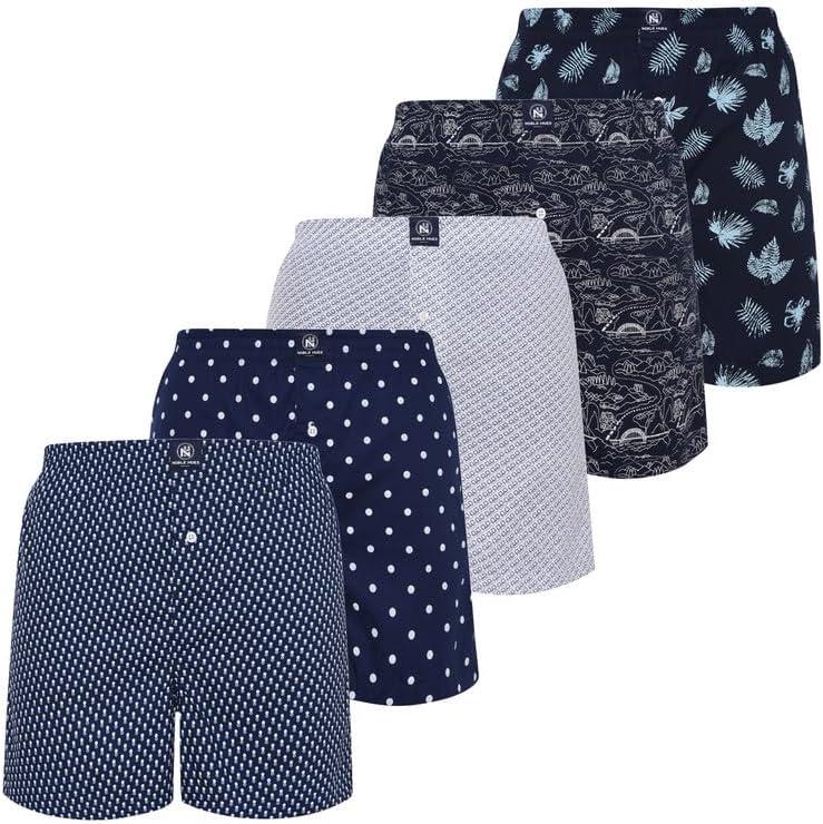 Mens Underwear Cotton Boxers Pack - Mens Boxers with Everyday Comfort, Cool & Breathable Boxers for Men (Medium, Multico 5 Pack)