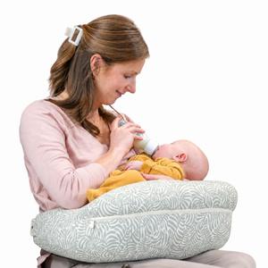 Boppy Complete Nursing Pillow, 2-in-1 Feeding Pillow with Bolster & Belt 2-in-1 Versatility, Close comfort Design for No Slipping or Gaps, Padded Removable Belt, Wash & Dry Cover - Green Sage Vines