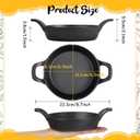 Ziliny Mini Cast Iron Skillets 6.3 x 6.3 x 1.5 Inch Cast Iron Pan Small Ramekin Set Black Casserole Dish Cookware Oven Safe Mini Skillets for Kitchen Indoor Outdoor Picnic (4 Pack)