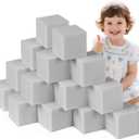 Foam Pit Blocks Foam Padding Sponge Pit Cubes Sponge Blocks for Amusement Park Gymnastics Freerunning and Parkour Courses - 48PCS 5" x 5" x 5" (Light Gray)