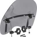 ECOTRIC Universal Tinted Windshield 18"x16" Compatible with Yamaha Honda Suzuki Harley Kawasaki Motorcycle Smoke Windscreen Durable