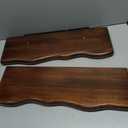 Solid Wood Live Edge Floating Shelves Set of 2 24" Rustic Wall Shelf with Hidden Bracket System, Wall Mounted Shelves for Bathroom, Kitchen, Living Room, Bedroom (Classic Walnut)