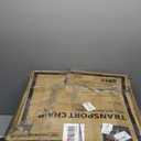 Medline Basic Steel Transport Chair - Full-Length Arms, Swing-Away Footrests, 12" Wheels - Gray/Burgundy - Durable & Convenient Mobility Aid (Red)