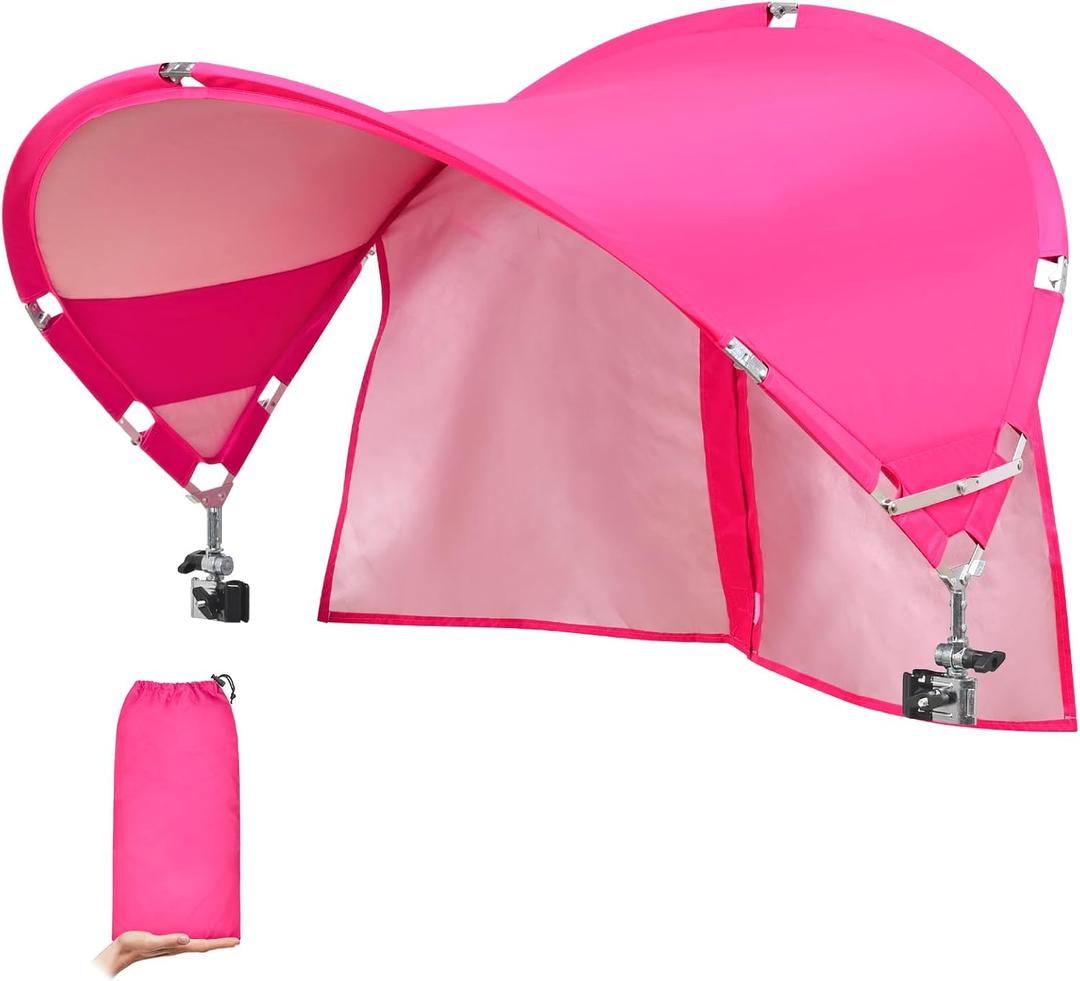 XL Universal Chair Canopy Umbrella, UPF 50+ Foldable Sun Shade Attachment with Adjustable Clamp, Fits Most Brands’ Beach, Camping, Lawn, Tanning, Zero Gravity, Lounge & Fishing Chairs