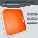 Square Orange Decorative Serving Tray with Handles, Versatile Ottoman Tray for Coffee Table, Entertaining, Outdoor Patio, Living Room, 13*13*1.6