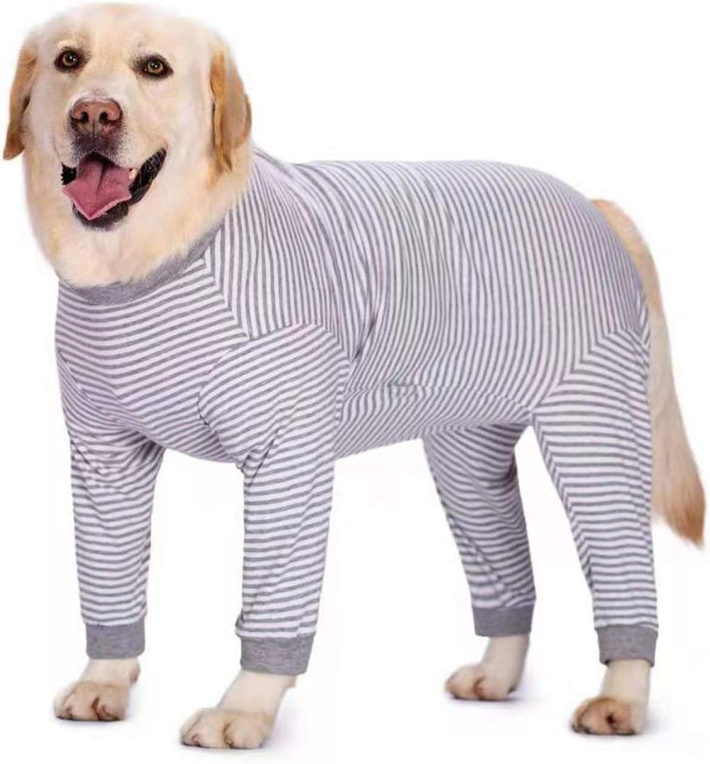 Yeapeeto Dog Onesie Surgery Recovery Suit for Large Medium Bodysuit Dogs Pajamas PJS Full Body for Shedding, Prevent Licking, Wound Protection, Cone Alternative (6X-Large (Pack of 1), Grey)