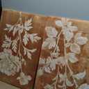 2Pcs Rustic Farmhouse Floral Canvas Wall Art Vintage Botanical Poster Print Retro Countryside Brown Floral Picture Modern Neutral Rural Painting Wall Decor for Living Room Bathroom 12x16in Framed (16L" x 12W")