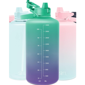 Simple Modern 1 Gallon 128 oz Water Bottle with Push Button Silicone Straw Lid & Motivational Measurement Marker  Large Reusable Tritan Plastic Water Jug  Summit Collection  Pacific Dream